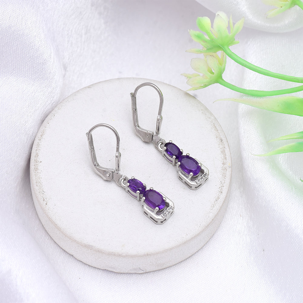 Kolczyki ze srebra próbe 925 z marokańskim ametystem 5 