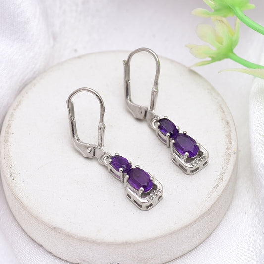 Kolczyki ze srebra próbe 925 z marokańskim ametystem