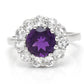 Pierścionek ze srebra próby 925 z marokańskim ametystem i białym topazem