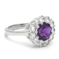 Pierścionek ze srebra próby 925 z marokańskim ametystem i białym topazem
