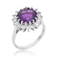 Pierścionek ze srebra próby 925 z marokańskim ametystem i białym topazem