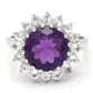 Pierścionek ze srebra próby 925 z marokańskim ametystem i białym topazem