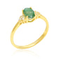 Pierścionek srebrny pozłacany z brazylijskim szmaragdem