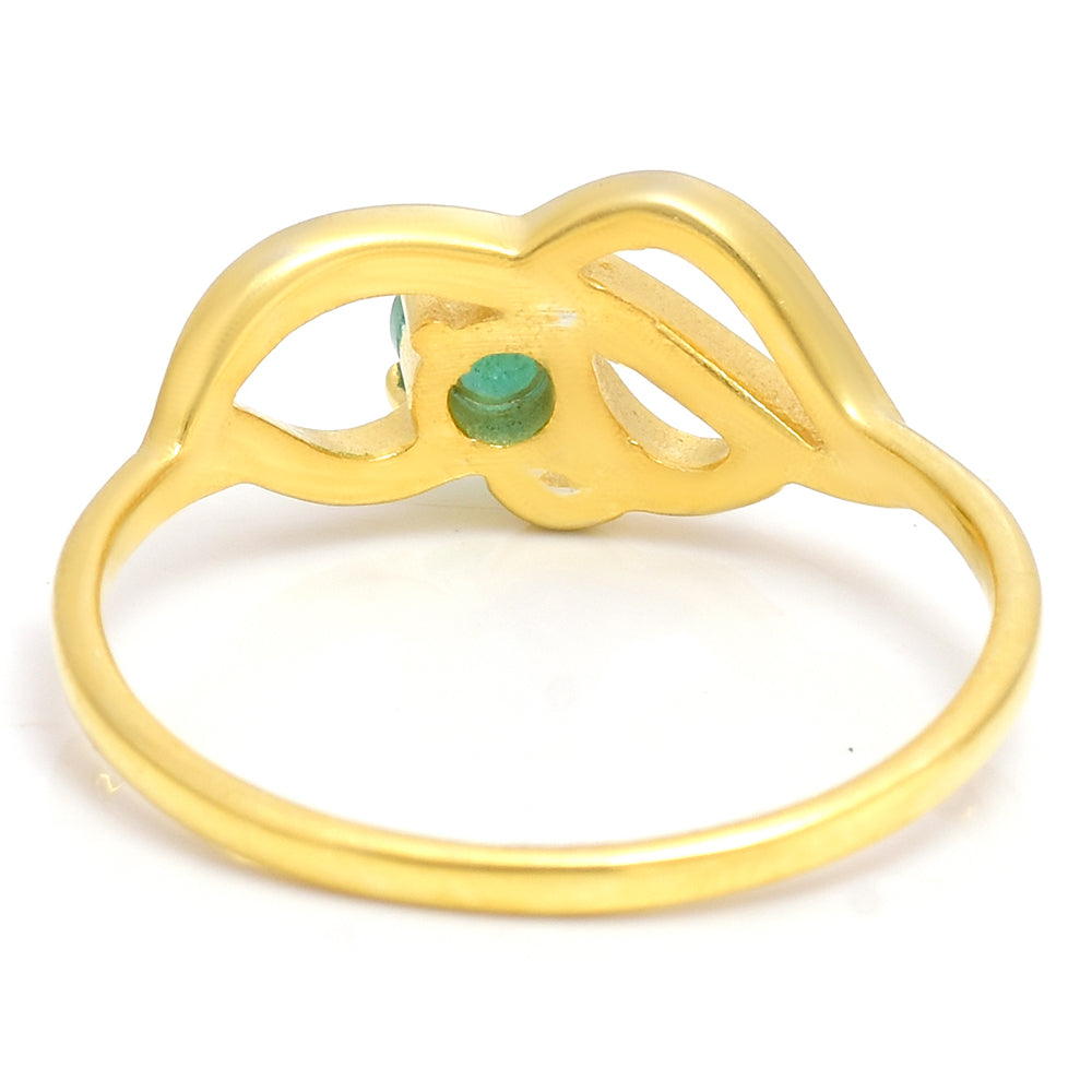 Pierścionek srebrny pozłacany z brazylijskim szmaragdem 3 