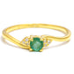 Pierścionek srebrny pozłacany z brazylijskim szmaragdem i białym topazem