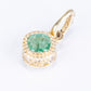 Zawieszka srebrna pozłacana z brazylijskim szmaragdem i białym topazem
