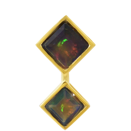 Naszyjnik srebrny pozłacany z opalem etiopskim