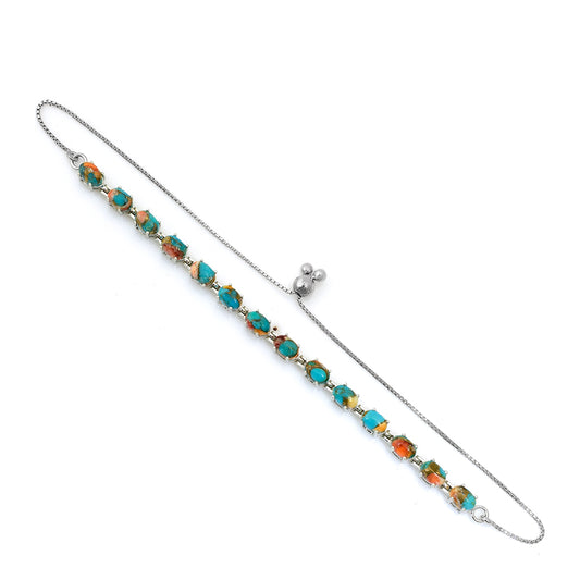 Bransoletka ze srebra próba 925 z turkusem Oyster