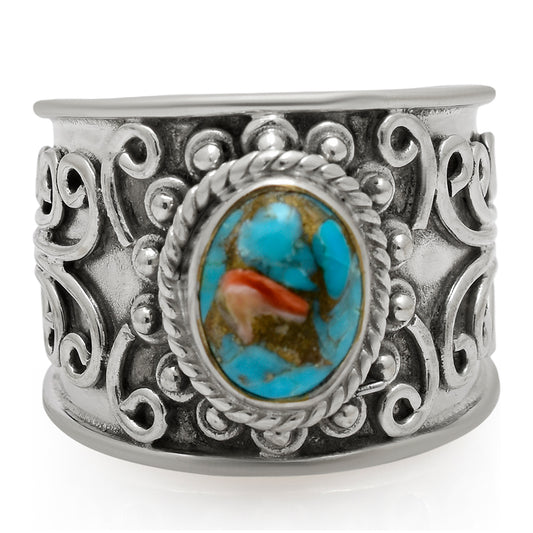 Pierścionek ze srebra próby 925 z turkusem Oyster