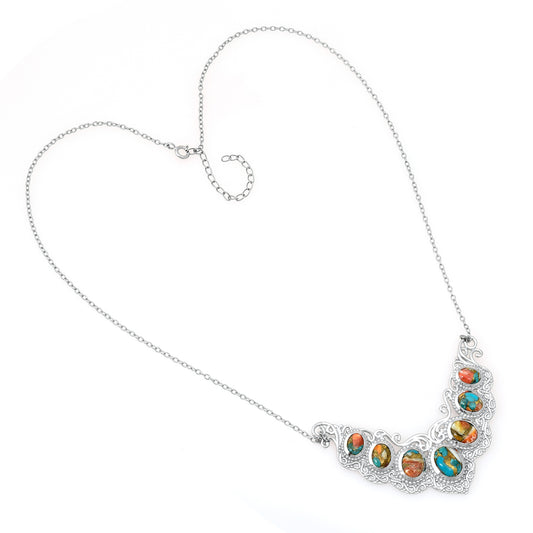 Naszyjnik ze srebra próby 925 z turkusem Oyster