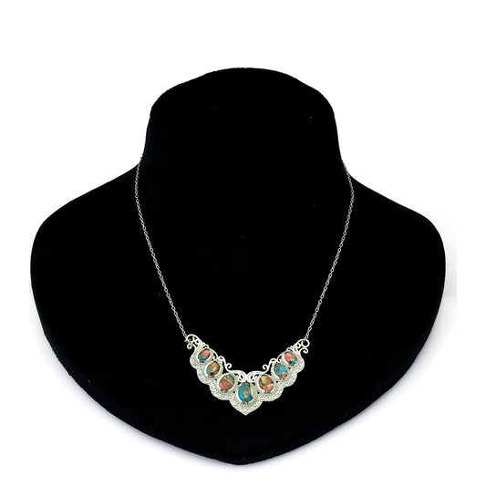 Naszyjnik ze srebra próby 925 z turkusem Oyster