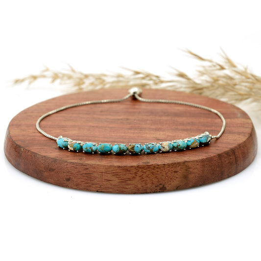 Bransoletka ze srebra próba 925 z turkusem Oyster