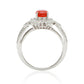 Pierścionek ze srebra próby 925 z czerwonym agatem i białym topazem