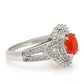 Pierścionek ze srebra próby 925 z czerwonym agatem i białym topazem