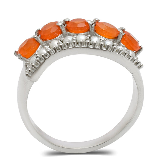 Pierścionek ze srebra próby 925 z czerwonym agatem i białą perłą słodkowodną