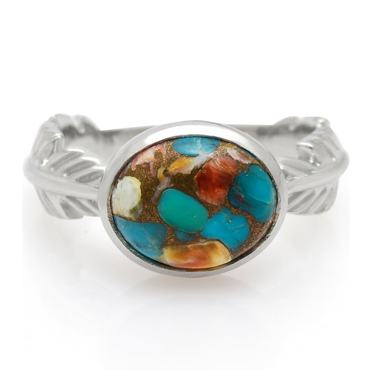 Pierścionek ze srebra próby 925 z turkusem Oyster