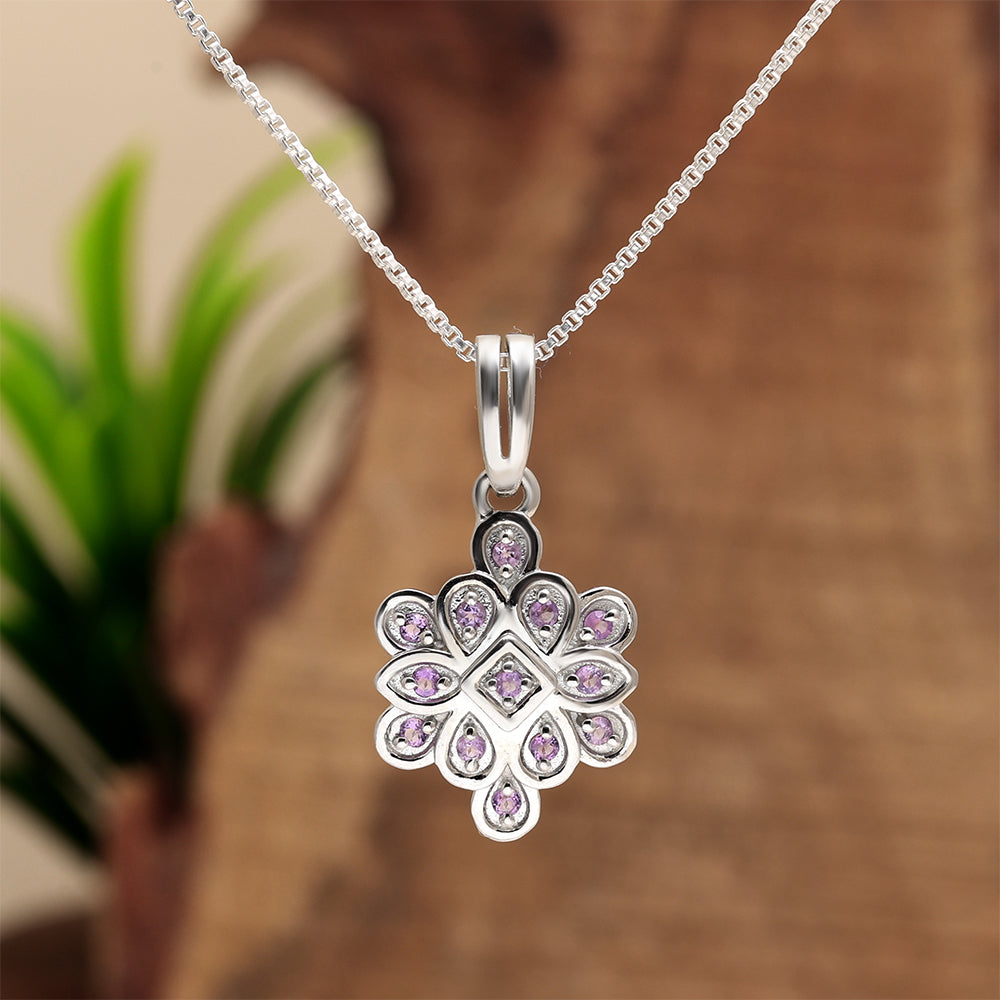 Zawieszka ze srebra próba 925 z brazylijskim ametystem 2 