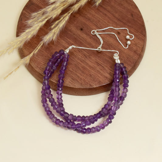 Naszyjnik ze srebra próby 925 z brazylijskim ametystem