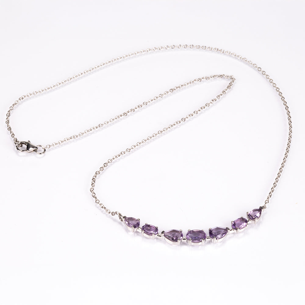 Naszyjnik ze srebra próby 925 z brazylijskim ametystem