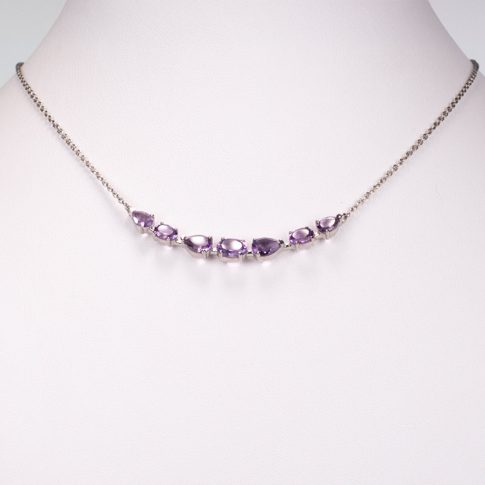 Naszyjnik ze srebra próby 925 z brazylijskim ametystem