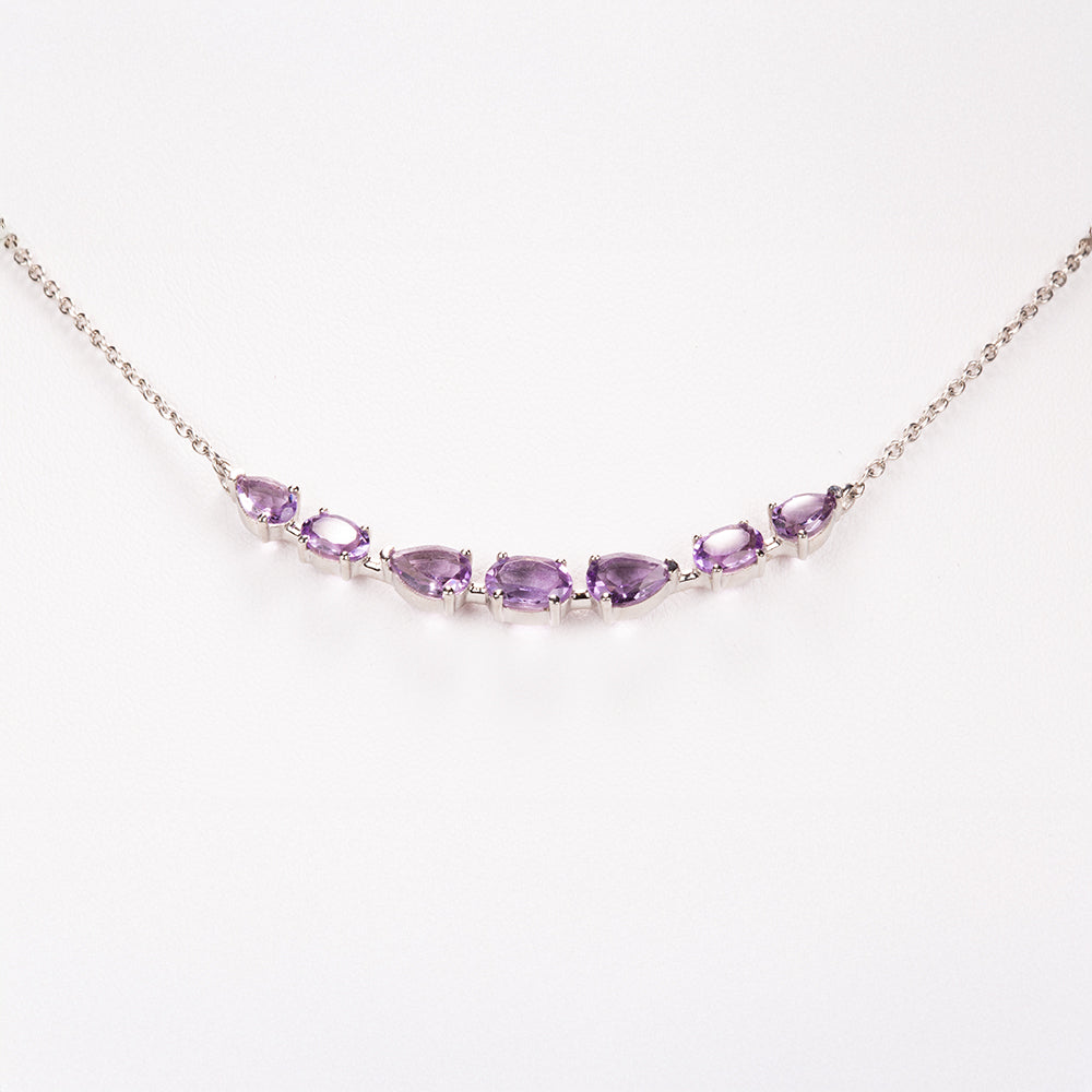 Naszyjnik ze srebra próby 925 z brazylijskim ametystem 9 