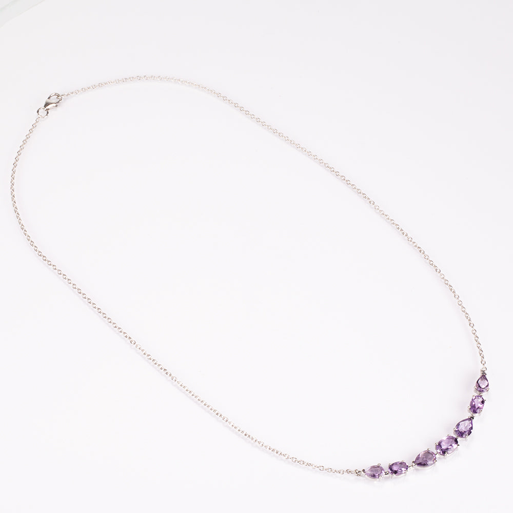 Naszyjnik ze srebra próby 925 z brazylijskim ametystem