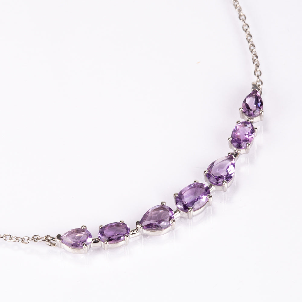 Naszyjnik ze srebra próby 925 z brazylijskim ametystem 1 