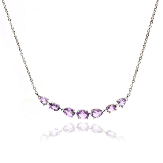 Naszyjnik ze srebra próby 925 z brazylijskim ametystem