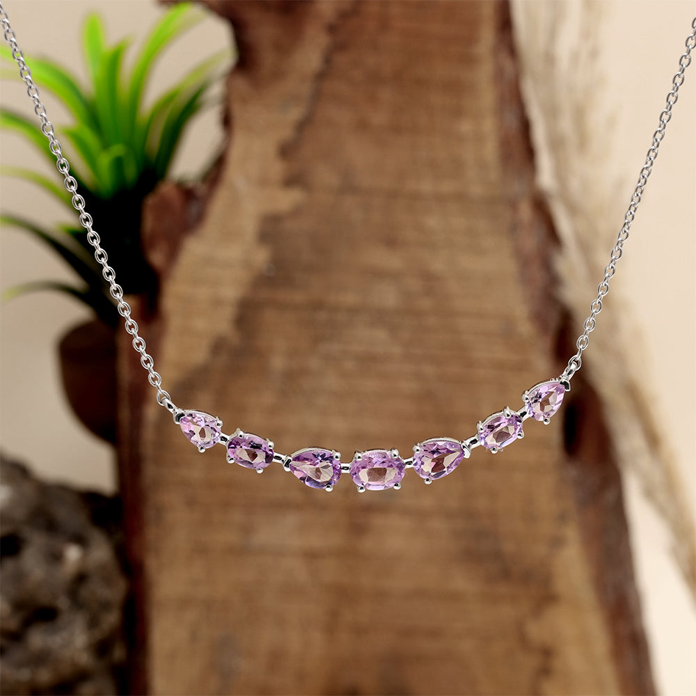 Naszyjnik ze srebra próby 925 z brazylijskim ametystem 4 
