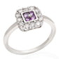 Pierścionek ze srebra próby 925 z brazylijskim ametystem i białym topazem