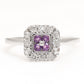 Pierścionek ze srebra próby 925 z brazylijskim ametystem i białym topazem