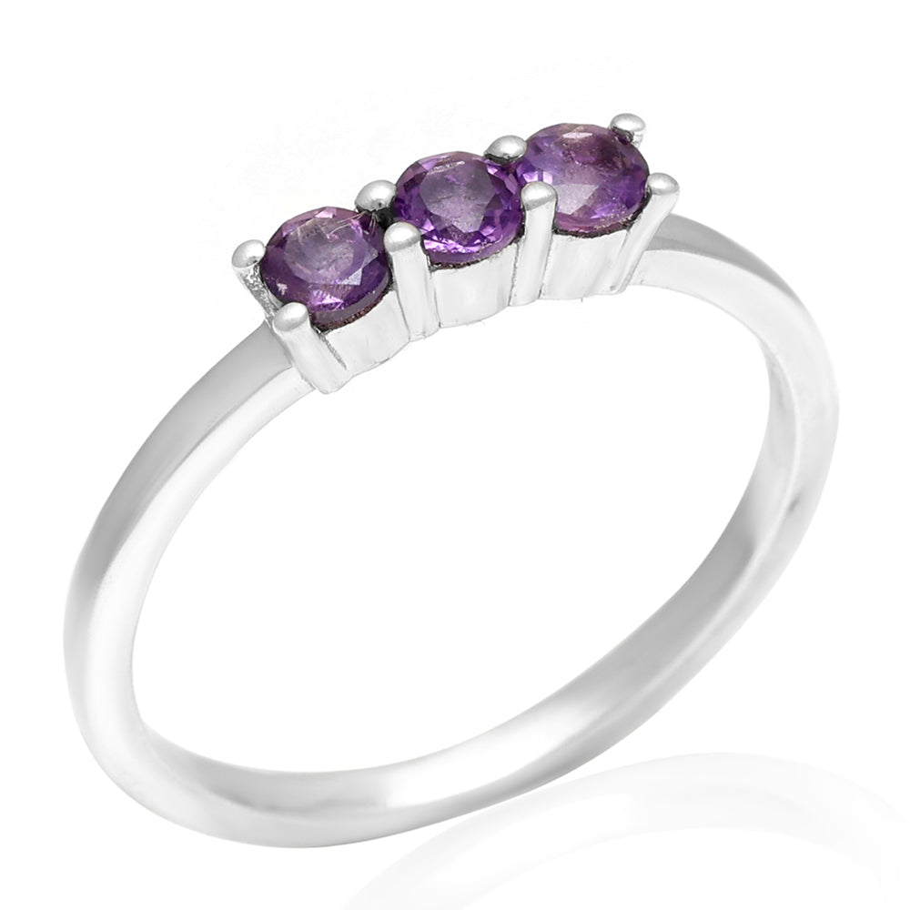 Pierścionek ze srebra próby 925 z brazylijskim ametystem 8 