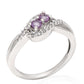 Pierścionek ze srebra próby 925 z brazylijskim ametystem i białym topazem