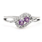 Pierścionek ze srebra próby 925 z brazylijskim ametystem i białym topazem