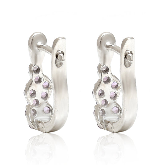 Kolczyki ze srebra próbe 925 z brazylijskim ametystem