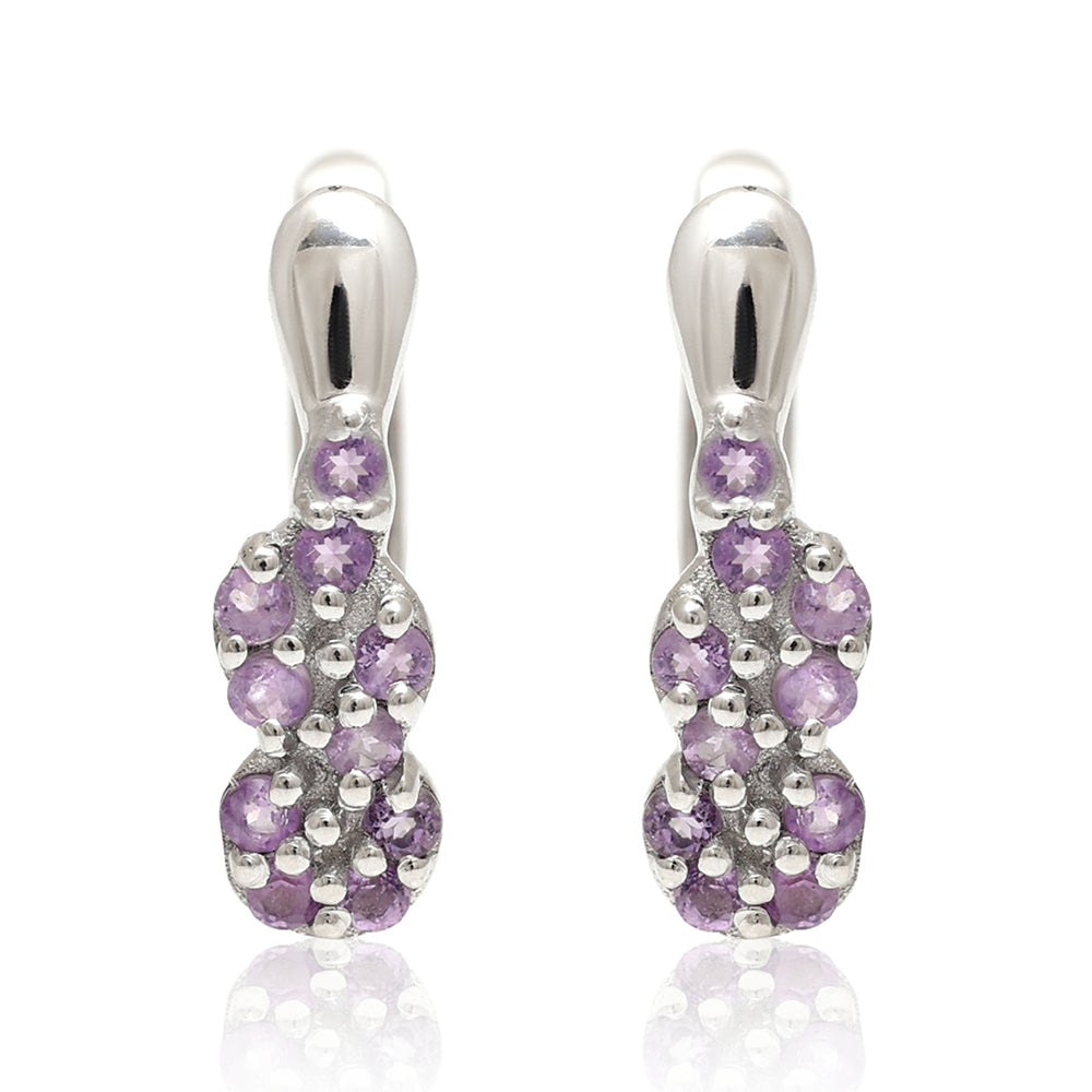 Kolczyki ze srebra próbe 925 z brazylijskim ametystem 3 