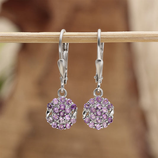 Kolczyki ze srebra próbe 925 z brazylijskim ametystem