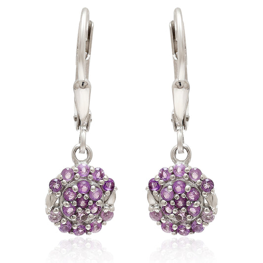 Kolczyki ze srebra próbe 925 z brazylijskim ametystem