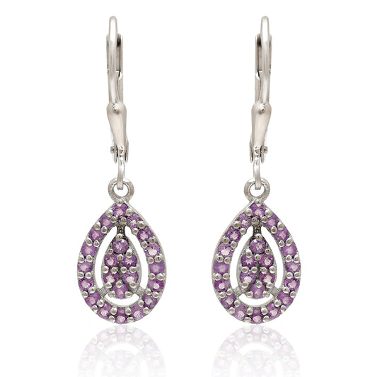 Kolczyki ze srebra próbe 925 z brazylijskim ametystem