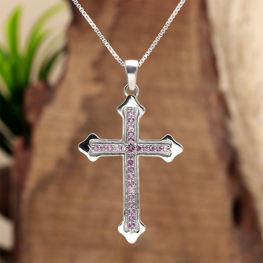 Zawieszka ze srebra próba 925 z brazylijskim ametystem