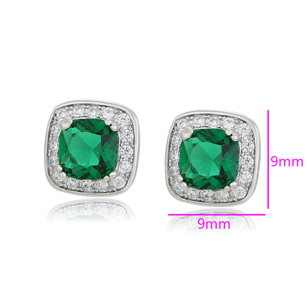 Kolczyki pozłacane z zielonym kryształem emporia® i białym kryształem emporia® 2 