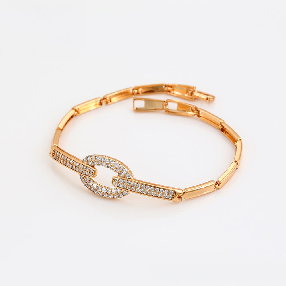 Bransoletka pozłacana z białym kryształem emporia® 1 