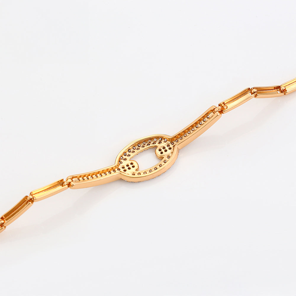 Bransoletka pozłacana z białym kryształem emporia® 4 