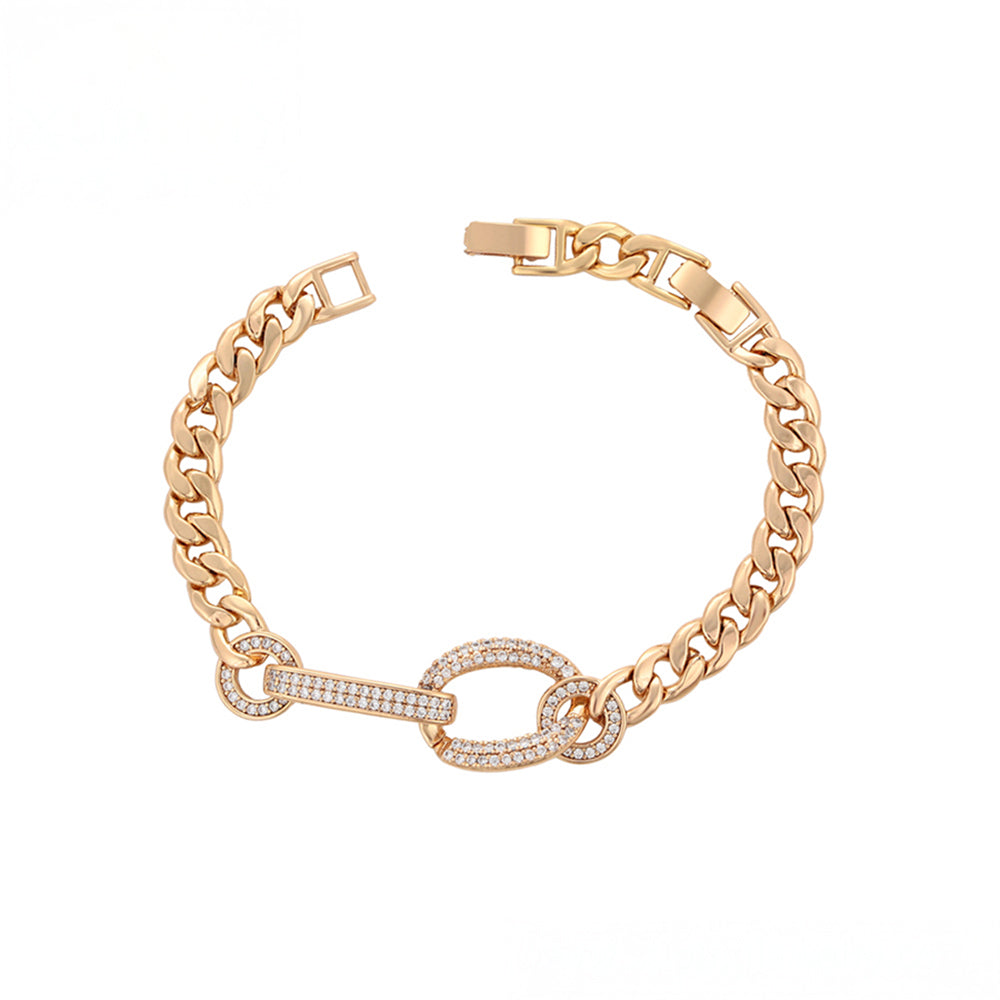 Bransoletka pozłacana z białym kryształem emporia® 3 