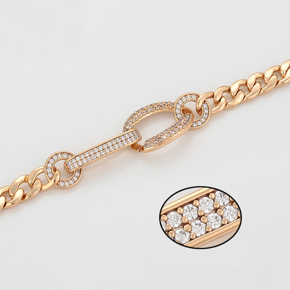 Bransoletka pozłacana z białym kryształem emporia® 1 