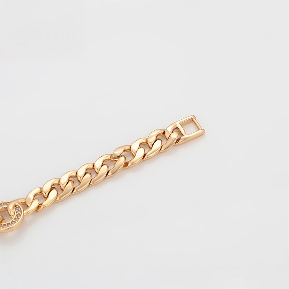 Bransoletka pozłacana z białym kryształem emporia®