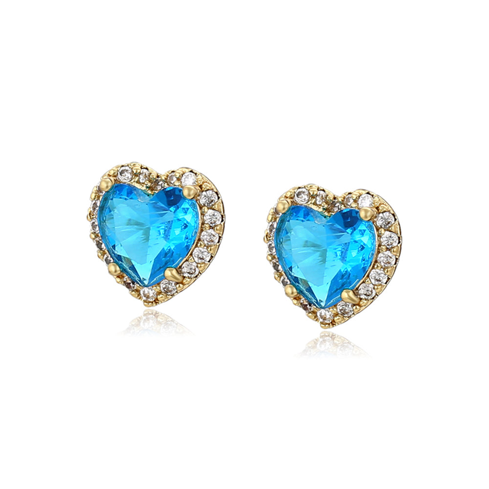 Kolczyki pozłacane z niebieskim kryształem emporia®