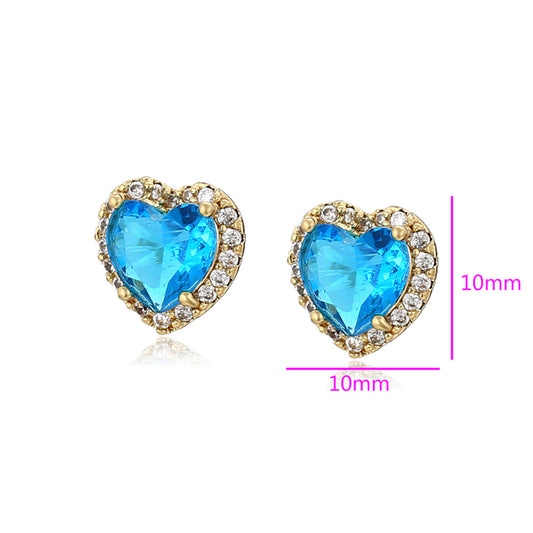 Kolczyki pozłacane z niebieskim kryształem emporia®