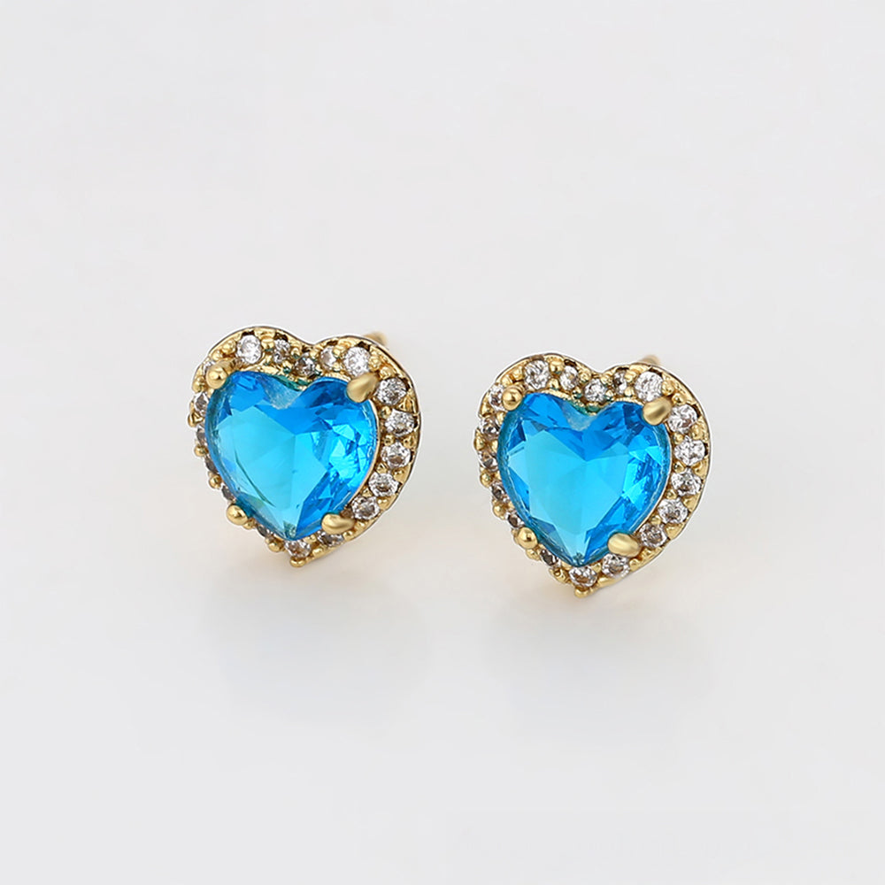 Kolczyki pozłacane z niebieskim kryształem emporia®