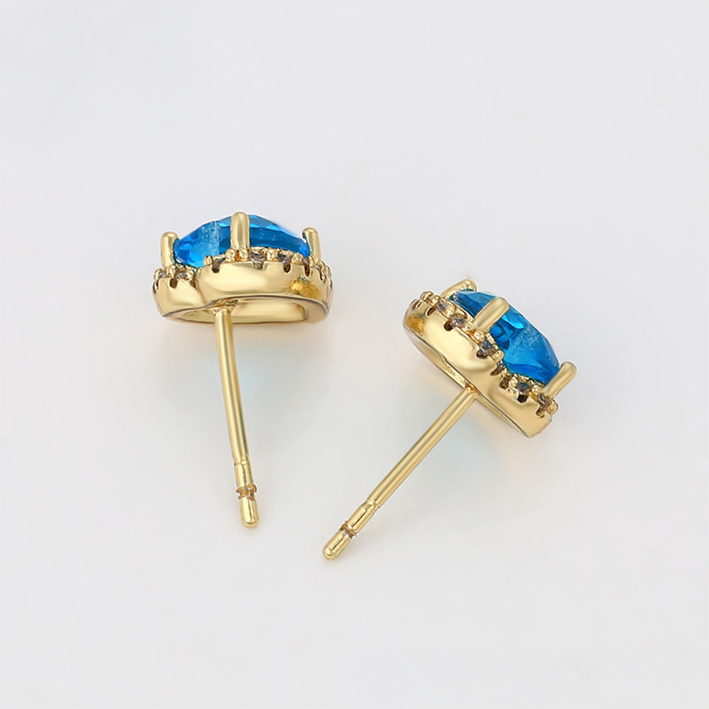 Kolczyki pozłacane z niebieskim kryształem emporia®